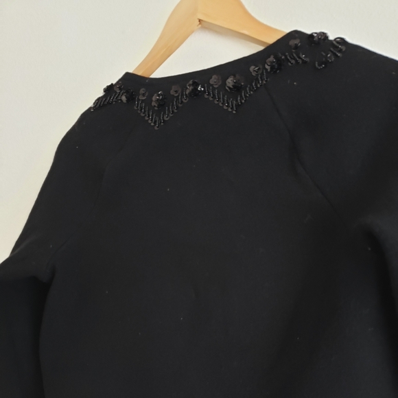 Anthropologie elevenses black wool sequence jacket - Picture 5 of 8